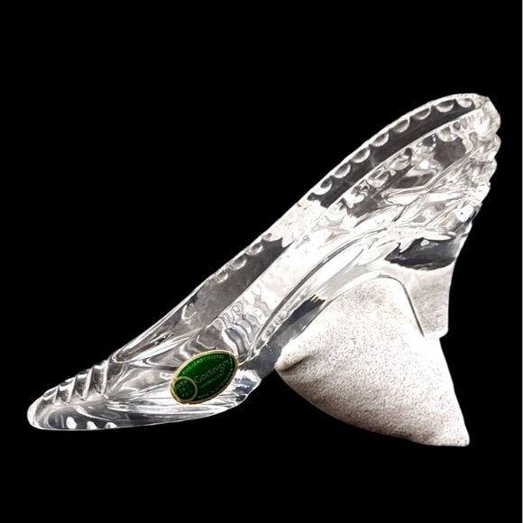 Godinger Lead Crystal Slipper Shoe Cinderella Handmolded Figurine W Germany - Picture 1 of 7